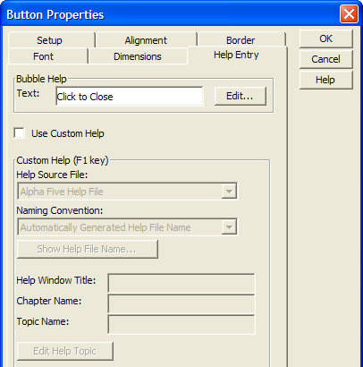 Button Help Properties